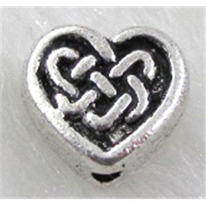 Tibetan Silver Heart Spacer Non-Nickel, 9.5mm dia, 4.5mm thin [NN8908]