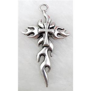 Religious Cross, Tibetan Silver Non-Nickel, 35x60mm [NN8920]