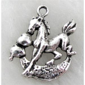 horse, Tibetan Silver pendant Non-Nickel, 16x20mm [NN8973]