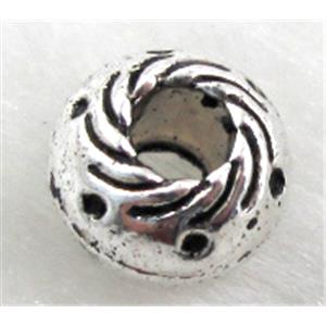 bead, Tibetan Silver Non-Nickel, 9.5mm dia, hole:3.5mm [NN8981]