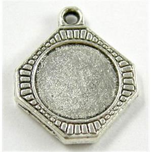 Tibetan Silver Photo Frame Pendant Non-Nickel, 17x20mm [NN901]