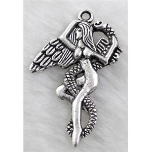 Praying Angel, Tibetan Silver Pendant Non-Nickel, 27x40mm [NN9035]