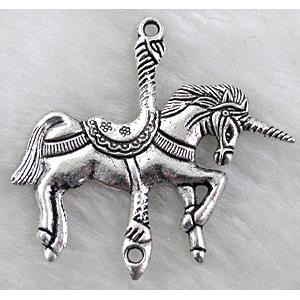 Unicorn charm, Tibetan Silver pendant Non-Nickel, 45x43mm [NN9144]
