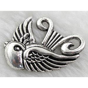 Tibetan Silver mandarin duck pendant Non-Nickel, 40x30mm [NN9158]