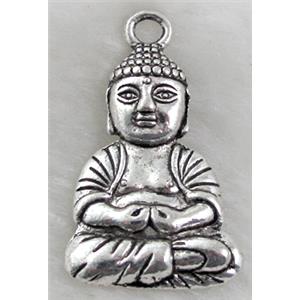 Tibetan Silver buddha Pendant non-nickel, 24x40mm [NN9280]