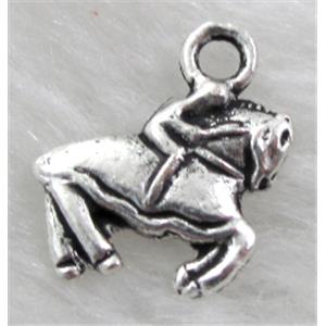 Horse-Game, Tibetan Silver Non-Nickel, 14x13mm [NN9320]