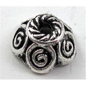 Tibetan Silver Bead Caps Non-Nickel, 11mm dia, high:5mm [NN9370]