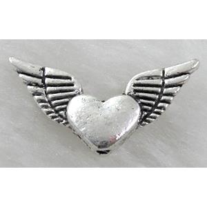 Tibetan Silver Angel wing beads non-nickel, 24x13mm [NN9560]