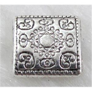 Tibetan Silver Spacers Non-Nickel, 10x10mm, 3mm thin [NN9570]