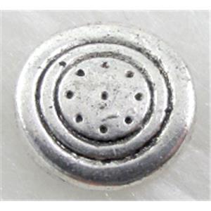 Tibetan Silver Target Spacers Non-Nickel, 12mm dia, 3mm thin [NN9599]