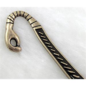 Snake Bookmark, Tibetan Silver Non-Nickel, Bronze, 12cm( 4.7 inch ) length [NNSM001BP]
