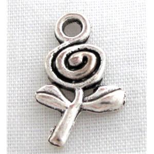 flower, Tibetan silver pendants Non-Nickel, 9x15mm [NNSM0686]