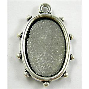 Tibetan Silver Bezel Tray, 19x25mm [NNSM0785]