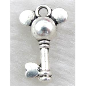 Tibetan Silver key pendant non-nickel, 12x18mm [NNSM10009]