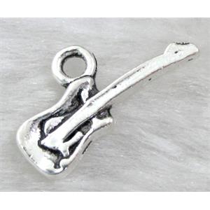 Tibetan Silver guitar pendant non-nickel, 20mm length [NNSM10010]