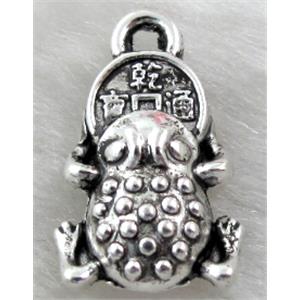 Frog charm, Tibetan Silver pendant non-nickel, 11x17mm [NNSM10019]