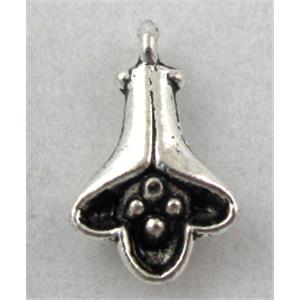 Tibetan Silver flower pendants, Non-Nickel, 8x14mm [NNSM1773]