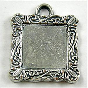 Tibetan Silver Photo Frame Pendant Non-Nickel, 11x13mm [NNSM724]