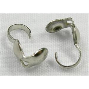 Calotte BeadTips, copper, platinum plated, 8mm length [NP-CAL-CAP-8MM]