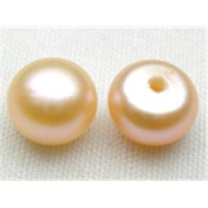 half drilled Freshwater pearl cabochon, pink, approx 7-7.5mm dia [PAHRH02-7075]
