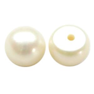 Cabochon Fresh Water Pearl, white, AA grade, approx 9-9.5mm dia, AA grade [PAHRH13-9095]