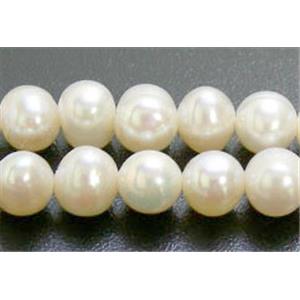 15.5 inches string of freshwater pearl beads, white, potato, 5~6mm dia, 72 beads per strand [PA-ST-POTATO01]