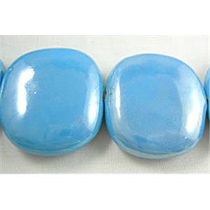 Painted Oriental Porcelain Flat Rectangle beads, 26x28x9mm, 13pcs per st [POP06]