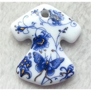 Porcelain arrowhead pendant, approx 37x42mm [POP16]