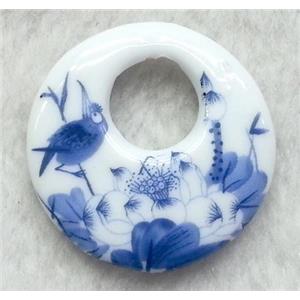 Porcelain Gogo pendant, approx 36mm dia [POP17]