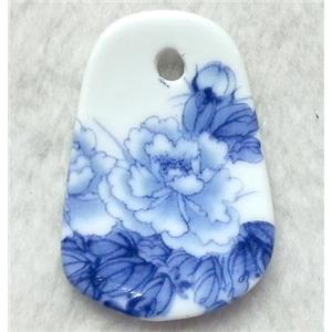 Porcelain pendant, approx 33x50mm [POP19]