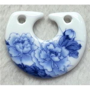 Porcelain pendant, approx 38x42mm [POP20]