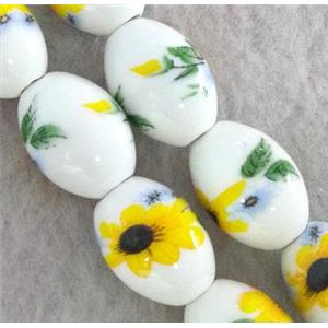 Porcelain barrel beads, approx 10x14mm [POP29]