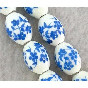 Porcelain barrel beads, approx 10x14mm [POP30]