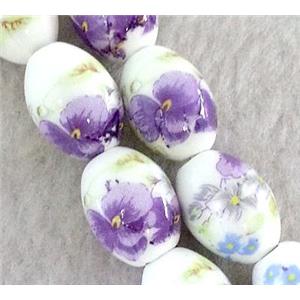 Porcelain barrel beads, approx 10x14mm [POP35]