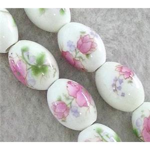 Porcelain barrel beads, approx 10x14mm [POP37]
