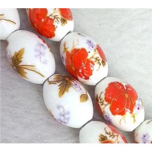 Porcelain barrel beads, approx 10x14mm [POP39]
