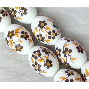 Porcelain barrel beads, approx 10x14mm [POP40]