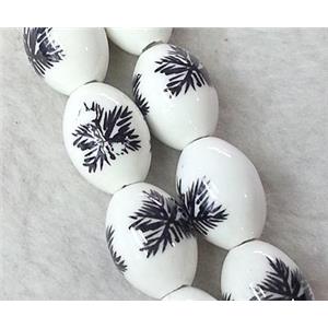Porcelain barrel beads, approx 10x14mm [POP41]