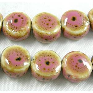 Oriental Porcelain Flat Round beads, 11mm dia, 7mm thick, 38pcs per st [PORC07]
