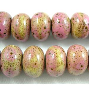 Oriental Porcelain Rondelle Beads, 14mm dia, 10mm  thick, 40pcs per st [PORC10]