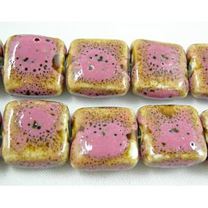 Oriental Porcelain Square Beads, 16.5x16.5mm, 8mm thick, 24pcs per st [PORC13]