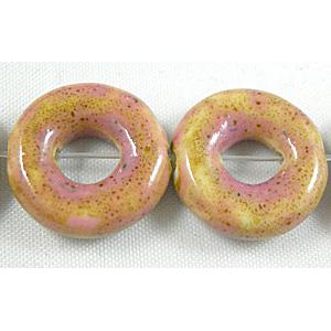 Oriental Porcelain donuts Beads, 19mm dia, 22pcs per st [PORC16]