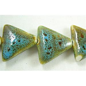 Turquoise Color Oriental Porcelain Charm Beads, 25x20mm, 17pcs per st [PORC24]