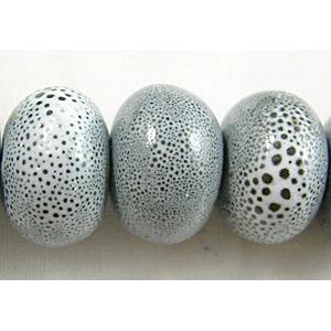 Oriental Porcelain Rondelle Beads, 14mm dia,10mm thick,40pcs per st [PORC44]