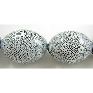 Oriental Porcelain Oval Beads, 20.5mm dia, 26mm high,14pcs per st [PORC49]