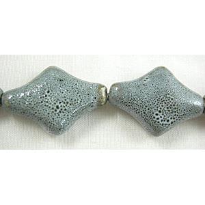 Oriental Porcelain Flat rectangle Beads, 17x23x8mm,16pcs per st [PORC53]