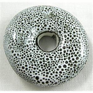 Oriental Porcelain Donuts Beads, 28mm dia,7mm thick,14pcs per st [PORC54]