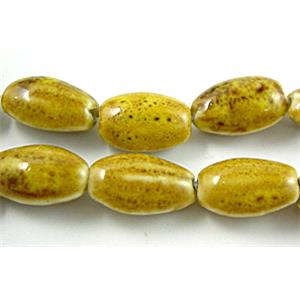 Oriental Porcelain Flat Rice Beads, 10.5x17mm,7.5mm thick,23pcs per st [PORC58]