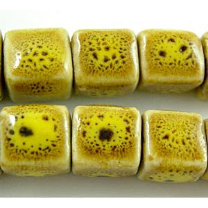 Oriental Porcelain Cube Beads, 11x11x11mm,38pcs per st [PORC62]