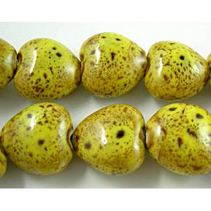 Oriental Porcelain Heart Beads, 15mm dia,27pcs per st [PORC65]